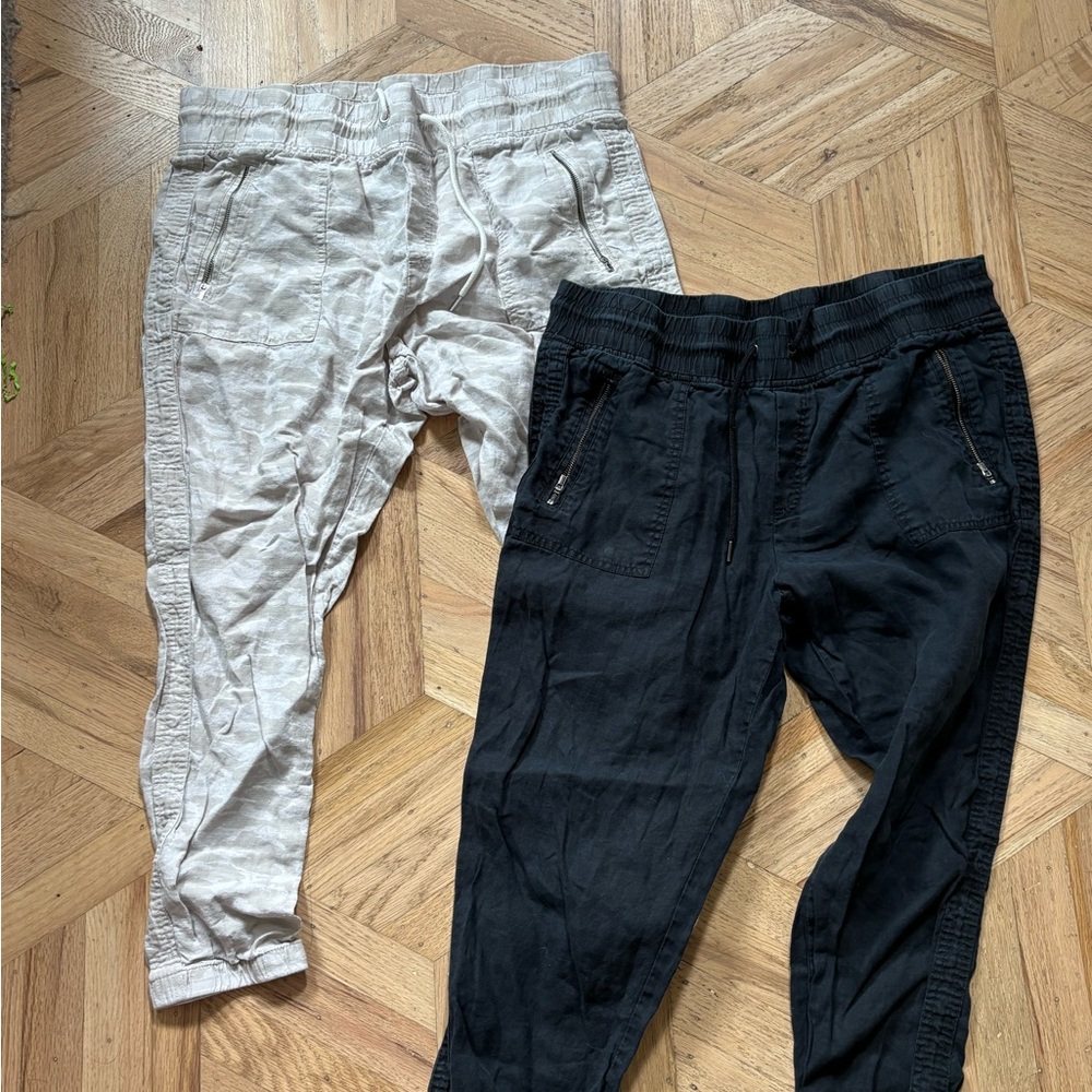 Athleta Gray Linen Jogger Pants